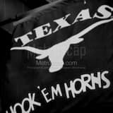 Square A Hook Em Horns Banner on Sixth Street black and white Pictures