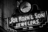 Horizontal The Joe Koew and Sons Jewelers Neon Sign black and white Pictures