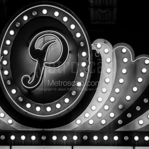 The Paramount Theater Sign -- Austin Black and White Photography