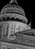 Vertical The Texas Capitol Building Dome landscape black and white Photography