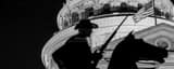 Panoramic A Texas Ranger Silhouetted Against the Texas Statehouse Photography