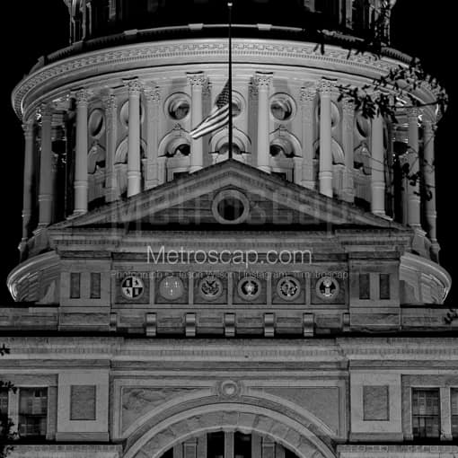 The Texas Statehouse Building -- Austin Black and White Photography