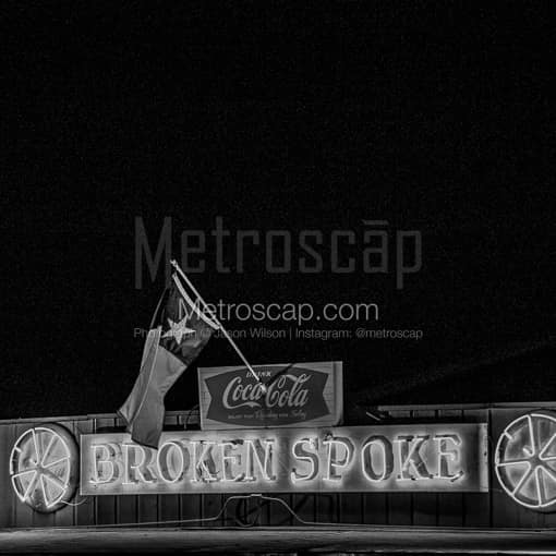 The Broken Spoke -- Austin Black and White Photography