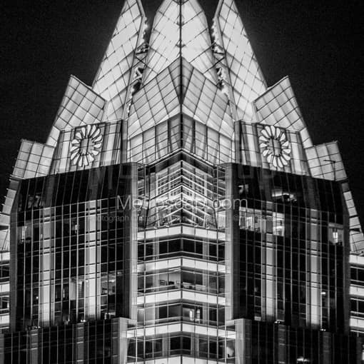 The Top of the Frost Bank Building -- Austin Black and White Photography
