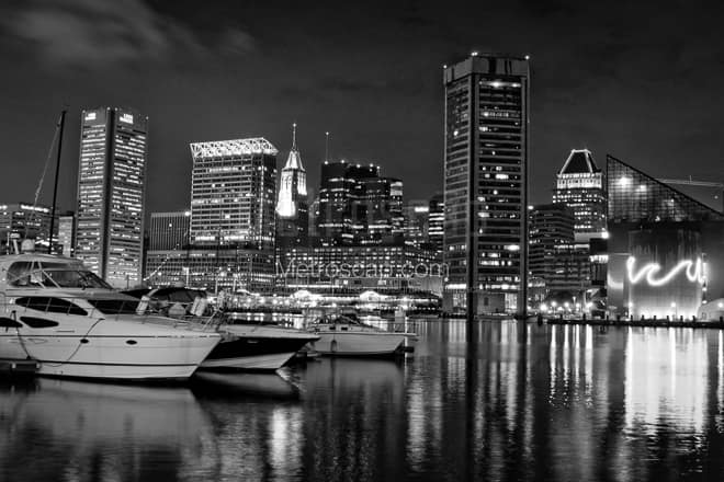 The Baltimore Aquarium on the Inner Harbor -- Baltimore Black and White Photos