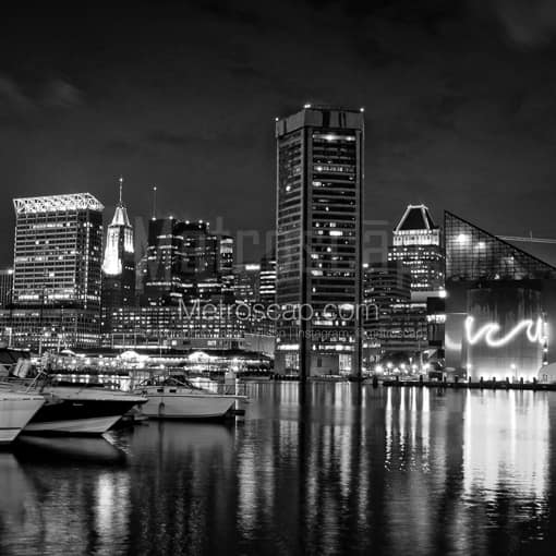 The Baltimore Aquarium on the Inner Harbor -- Baltimore Black and White Photography