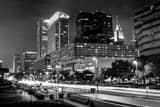 Horizontal Traffic in the Foreground of the Baltimore Skyline Along Pratt Street Photography