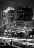 Vertical Traffic in the Foreground of the Baltimore Skyline Along Pratt Street Photography