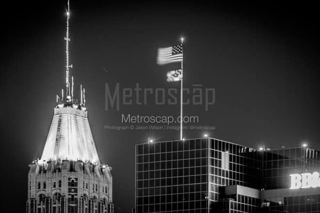 The Baltimore Trust Building at Night -- Baltimore Black and White Photos