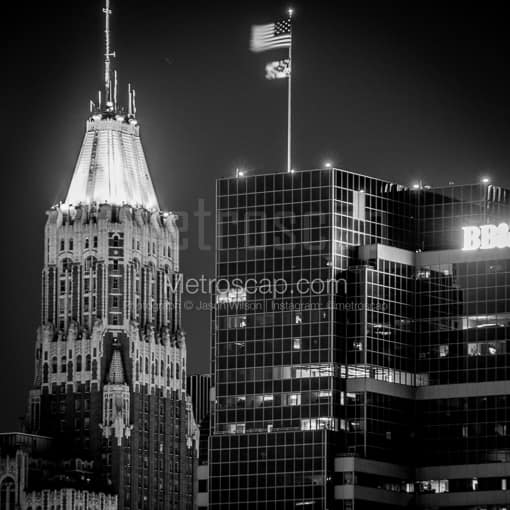 The Baltimore Trust Building at Night -- Baltimore Black and White Photography