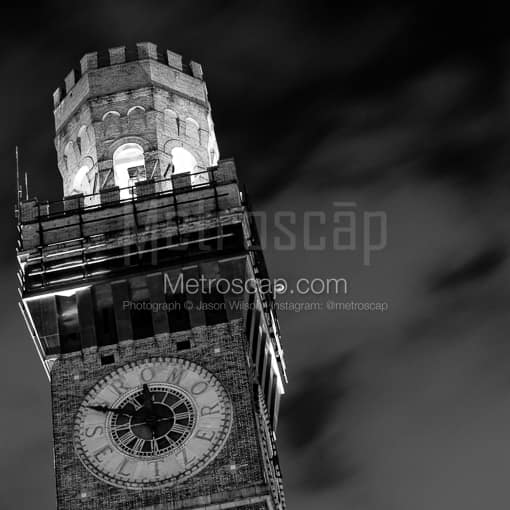 The Bromo Seltzer Tower on the campus of Maryland University -- Baltimore Black and White Photography