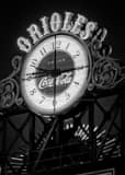 Vertical The Clock Behind The Camden Yards Score Board Photography