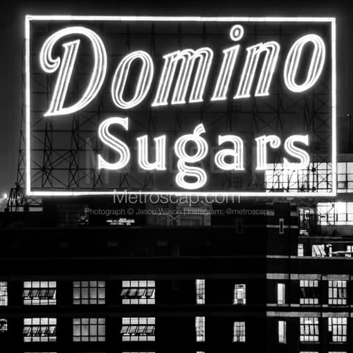 A tight crop of the Domino Sugar Sign -- Baltimore Black and White Photography