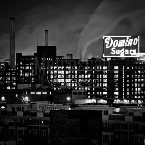 The Domino Sugars Factory as seen from Federal Hill -- Baltimore Black and White Photography
