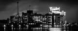 Panoramic The Domino Sugars Factory as seen from across the Inner Harbor at Night Photography