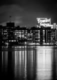 Vertical The Domino Sugars Factory as seen from across the Inner Harbor at Night Photography