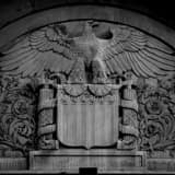 Square A Bald Eagle and US Shield Relief on an old Baltimore Building Photography