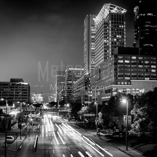 Six (6) Lanes of Traffic on East Pratt Street -- Baltimore Black and White Photography