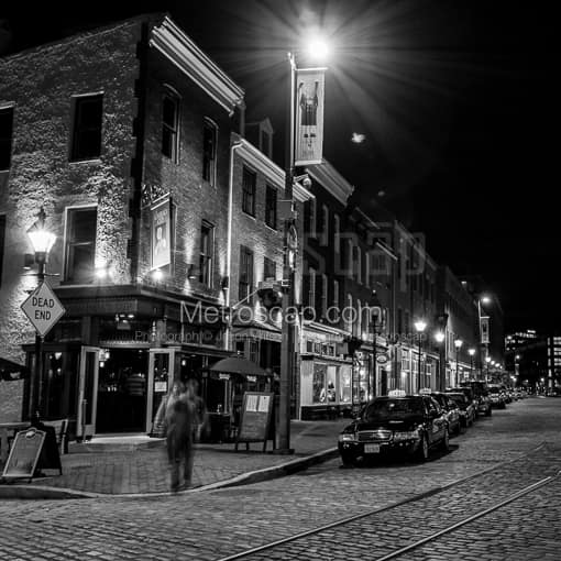 Fells Point at Night -- Baltimore Black and White Photography