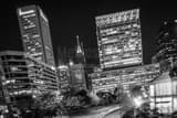 Horizontal Light and Pratt Street at Night Photography