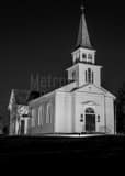 Vertical The St. James Church in Boardman Park black and white Photography