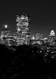 Vertical Boston Back Bay Skyline at Night Photography
