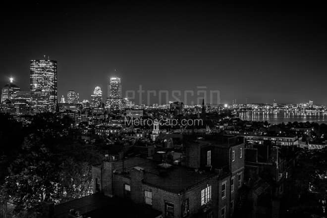 The Back Bay Skyline from Beacon Hill -- Boston Black and White Photos