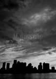Vertical The Boston Skyline from East Boston Piers Park Framed Photos