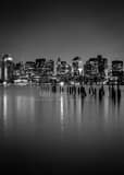 Vertical The Boston Financial District Skyline from LoPresti Park Framed Photos