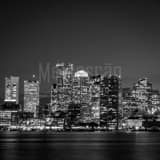Square The Boston Skyline at Night Photography