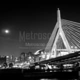 Square The Bunker Hill Bridge Under a Full Moon Photography