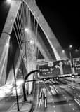 Vertical Floating Above the Bunker Hill Bridge Framed Photos