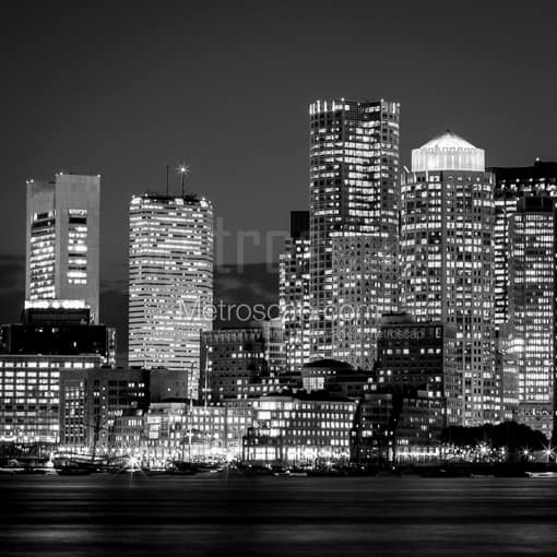 The Federal Reserve Bank Building in the Boston Skyline -- Boston Black and White Photography
