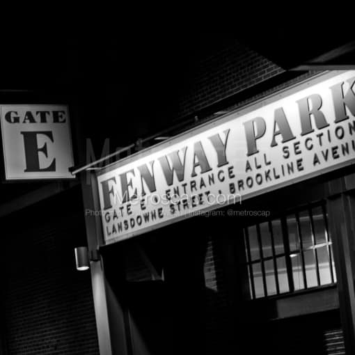 Fenway Park Gate E Entrance -- Boston Black and White Photography