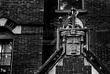 Horizontal Matthews Hall at Harvard University black and white Photography