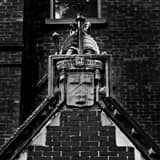 Square Matthews Hall at Harvard University black and white Photography