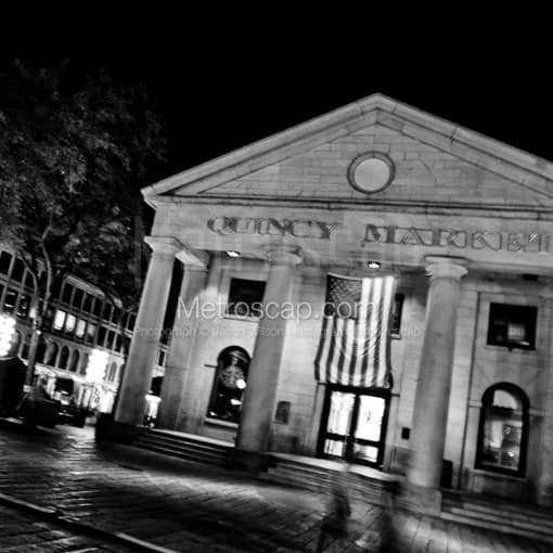 A Blurry Look at Quincy Market along the Freedom Trail -- Boston Black and White Photography