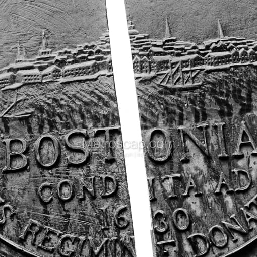 The Seal of Boston on Public Garden Gates -- Boston Black and White Photography
