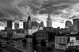 Horizontal The Buffalo NY Skyline after Heavy Rain Storm cityscape black and white Pictures