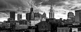Panoramic The Buffalo NY Skyline after Heavy Rain Storm cityscape black and white Pictures