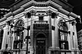 Horizontal Buffalo Savings Bank Building at Night cityscape black and white Pictures