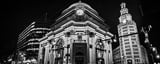 Panoramic The Buffalo Savings Bank Building at Night cityscape black and white Pictures
