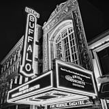 Square The Buffalo Theater Sign at Night cityscape black and white Pictures