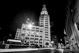 The Electric Tower at Night cityscape black and white Photos Horizontal The Electric Tower at Night cityscape black and white Photos