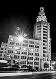 The Electric Tower at Night cityscape black and white Photos Vertical The Electric Tower at Night cityscape black and white Photos