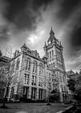 Vertical Erie County Courthouse landscape black and white Photos