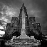 Square The McKinley Monument and Buffalo City Hall in Niagara Square cityscape black and white Pictures
