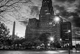 Niagra Square at Night cityscape black and white Pictures Horizontal Niagra Square at Night cityscape black and white Pictures