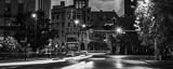 Panoramic Niagra Square Traffic at Night landscape black and white Photos