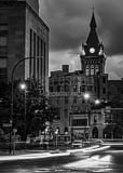 Vertical Niagra Square Traffic at Night landscape black and white Photos